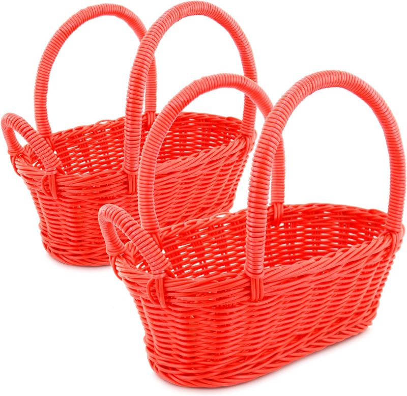 Photo 1 of Colorbasket Hand Woven Waterproof Wine Bottle Basket, Red
