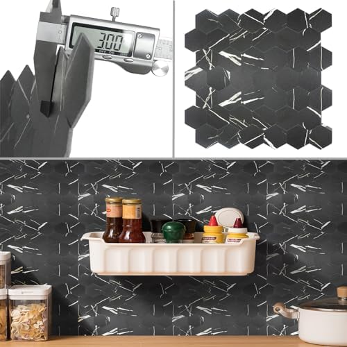 Photo 1 of 20-Sheets 12x12 inch 3mm Thick Peel and Stick Backsplash Tiles,Self- Adhesive Wall Tiles PVC Mixed Metal Stick On Backsplash for Kitchen,Bathrooms,Livingroom and Fireplace
