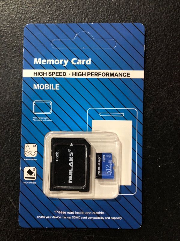 Photo 2 of 512GB Micro SD Card Fast Speed TF Card Class 10 for Smartphone,Action Cam,Dash Cam,Surveillance,Drone 
