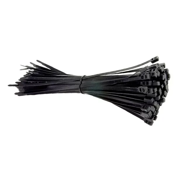 Photo 1 of 1000pcs 2.5x200mm Self-locking Nylon Cable Ties Multi-Purpose Fasteners for Cable Organizing Product Package (Black)
