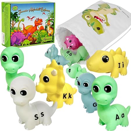 Photo 1 of Dinosaur Alphabet Learning Toys with Uppercase and Lowercase for 2 3 4 5 Year Old - 13 Dinos - 26 Letters - Preschool Activities Montessori Fine Motor Toys For Toddlers Kids Age 18M + Boys Girls Gift
