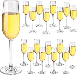 Photo 1 of 18 Pcs Classic Flute Champagne Glasses Bulk 7 oz Plastic Champagne Glasses Crystal Clear Champagne Flutes No BPA Quality Plastic Champagne Wine Glass for Wedding Anniversary Birthday Bar
