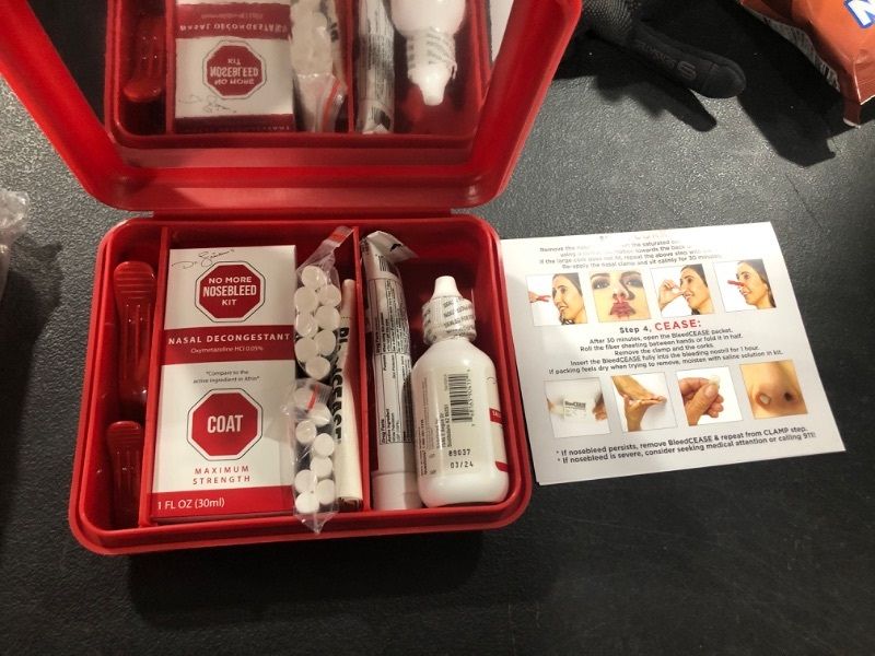 Photo 1 of Dr. Friedman's No More Nosebleed Kit, All-in-One Nose Bleed Stopper, First Aid Kit Supplies with Saline First Aid Spray, Nose Clip and More, Helps Stop and Manage Nosebleed