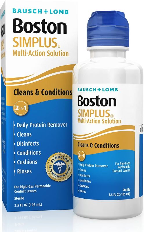 Photo 1 of 2 PACK- Boston Simplus Contact Lens Solution, for Gas Permeable Contact Lenses, 3.5 Fl Oz