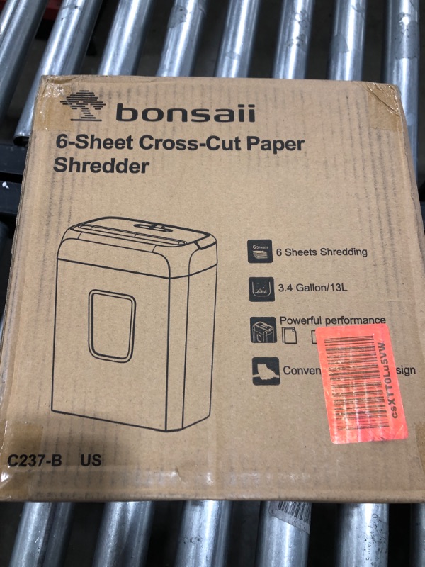 Photo 1 of Bonsaii Paper Shredder for Home Use,6-Sheet Crosscut Paper and Credit Card Shredder for Home Office with Handle for Document