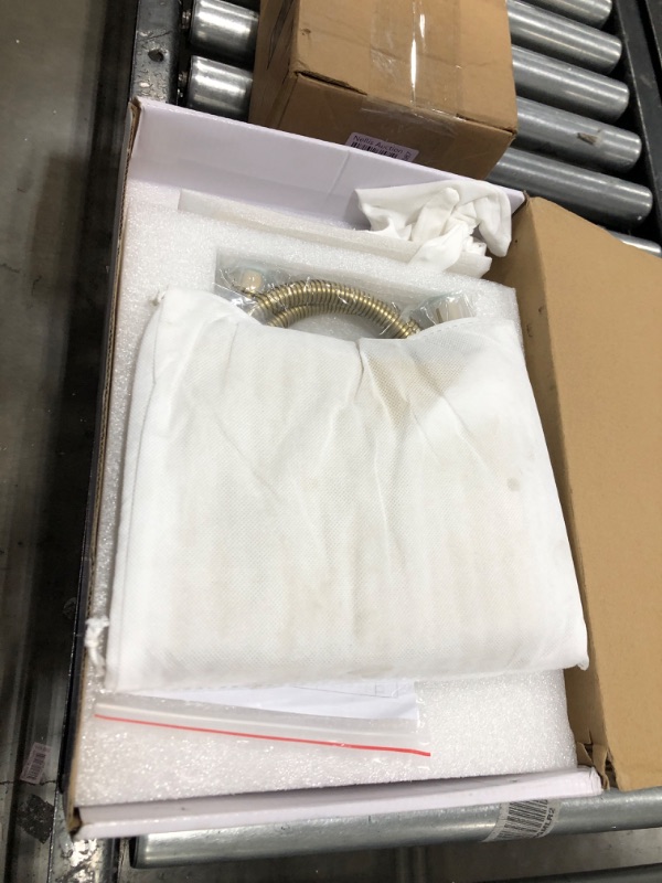 Photo 1 of TapLong Waterfall Bathtub Faucet Set with Sprayer, Single Handle Tub Filler with Hand Shower, 3 Holes Contemporary Wall Mount Roman Tub Faucet with Rough-in Valve and Trim Kit, Brushed Gold, 91266BG 7.9" Spout Brushed Gold