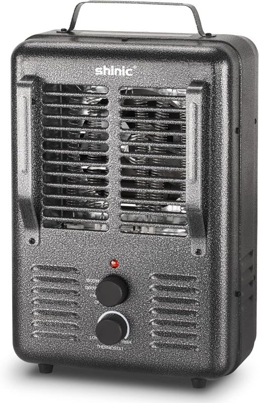 Photo 2 of 1500-Watt 15.5 in. Electric Convection Fan Space Heater with Thermostat, Stay Cool Durable Metal Housing, Black
