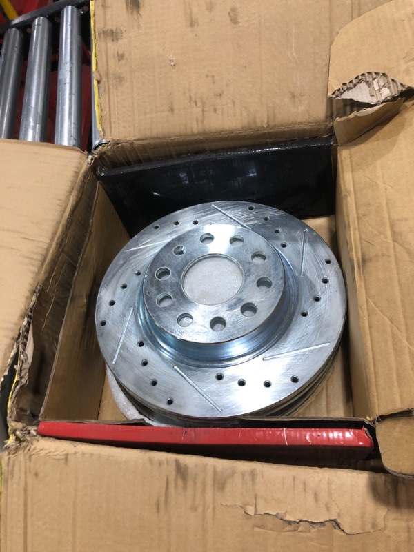 Photo 1 of A-Premium 11.02 inch (280mm) Front Drilled and Slotted Disc Brake Rotors + Ceramic Pads Kit Compatible with Select Volkswagen Models - Jetta 2011 2012 2013, 6-PC Set