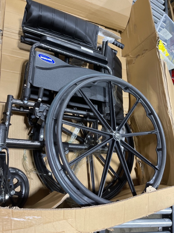 Photo 2 of Invacare - 9SL_PTO_34749 9000 SL Durable Light Weight Wheelchair, Full-Length Arms, 18" Wide Seat, Flat Black, 9SL_34749 Seat Width 18" Full-Length Arms