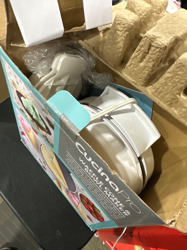 Photo 1 of Waffle Cone and Bowl Maker- Includes Shaper Roller and Bowl Press- Homemade Ice Cream Cone Iron Machine - Electric Nonstick Waffler Iron, Unique Birthday Treat, Gift Giving or Entertaining Holiday Fun