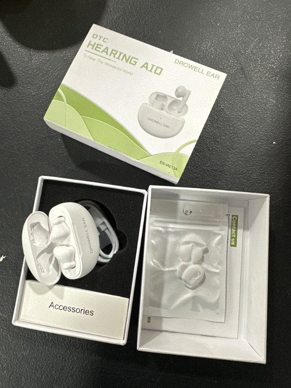 Photo 2 of DROWELL EAR Hearing Aids, Hearing Aids for Seniors Rechargeable with Noise Cancelling Hearing Amplifiers for Seniors & Adults Hearing Loss with Portable Charging Case White