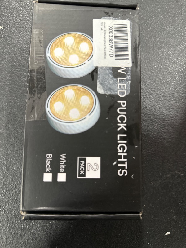 Photo 1 of Onumii LED Puck Lights Battery Operated Wireless Stick on LED Tap Lights 16 Color Changing Dimmable and Remote Control for Under Counter, Shelf, Bookcase, Cabinet (2 Pack White) White 2 Pack