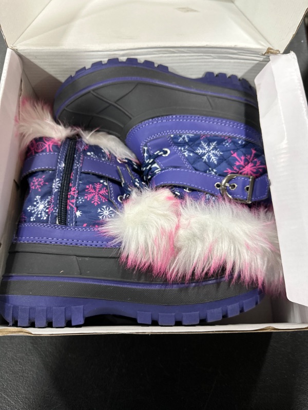 Photo 2 of DREAM PAIRS Boys Girls Mid Calf Winter Snow Boots Toddler/Little Kid/Big Kid 11 Little Kid Purple/Fuchsia