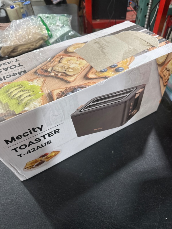 Photo 1 of Mecity 4 Slice Toaster, Long Slot Toaster With Countdown Timer, Bagel / Defrost / Reheat / Cancel Functions,Warming Rack, removable Crumb Tray, 6 Browning Settings, Extra Wide Long Slots, Stainless Steel Bread Toaster, 1300 Watts? Grey & Golden 2 Long Slo