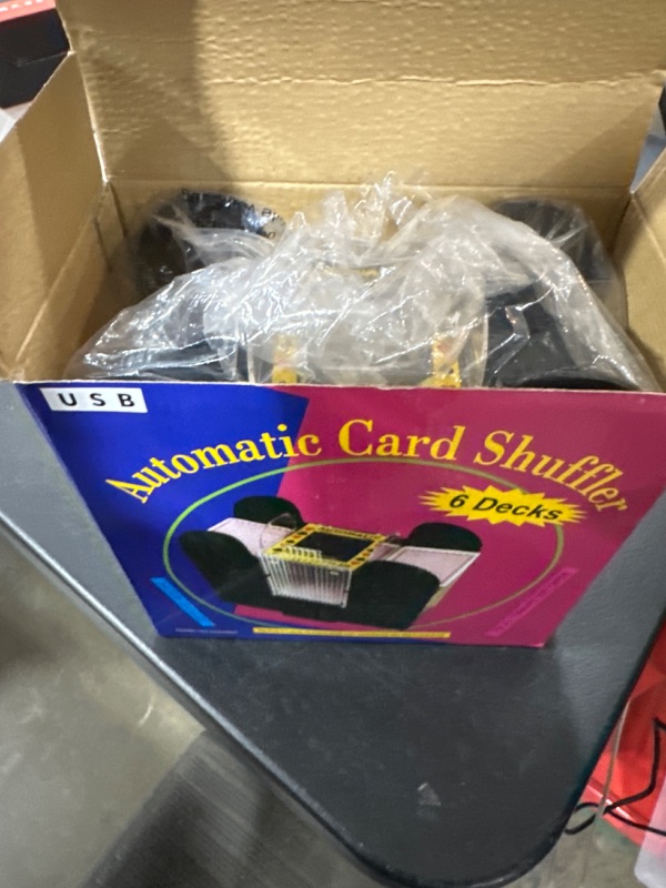 View 2 of Lineba Automatic Card Shuffler 6 Deck, Electric Heavy Duty Card Shuffler Casino Playing Card Shuffler for UNO, Phase 10, Skip-Bo, Texas Hold'em, Poker, Home Card Games, Cards Against Humanity 1-6 Deck, Usb-c/Battery-powered