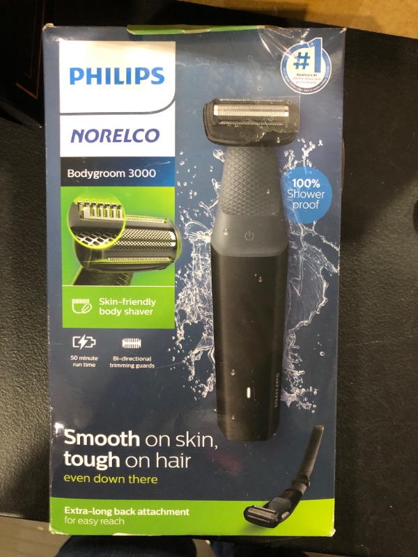Photo 1 of Philips Norelco Body Groomer Series 3000 Body Shaver Showerproof Hair Trimmer for Men with Back Attachment