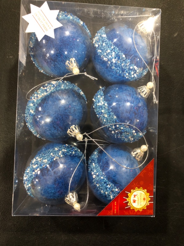 Photo 1 of  GLITTER ORNAMENT MERCURY (DARK BLUE) PKG/6