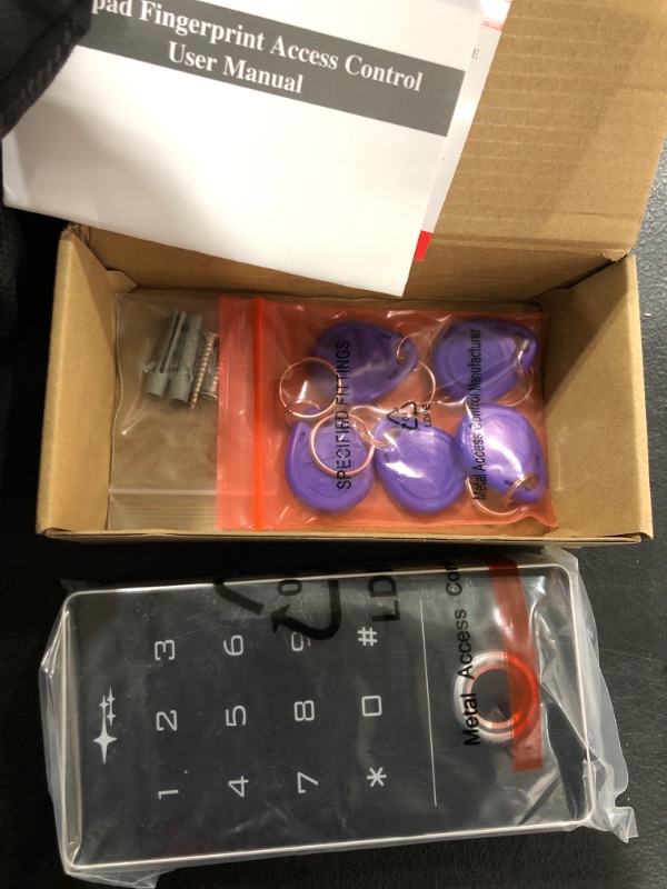 Photo 1 of AMOCAM Fully Weatherproof Fingerprint ID Keypad Access Control System with 5PCS ID Key Fobs, WG26/34 Card Reader Access Controller Support 5000 Users, Backlight, Plastic Shell, Acrylic Panel