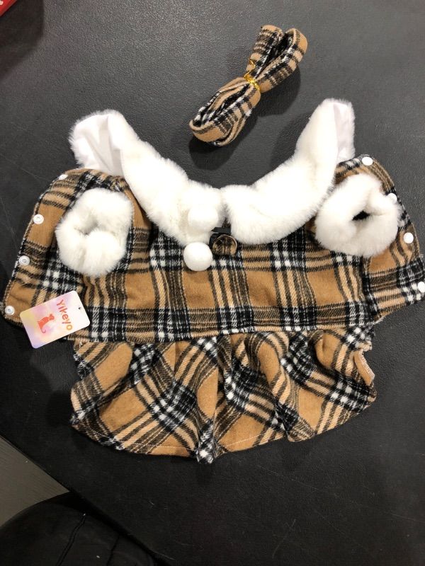 Photo 2 of (S) Puppy Sweater Dress with Leash, Winter Fall Puppy Clothes Warm Dog Sweaters for Small Dogs Girl, Fleece Small Dog Sweaters for Chihuahua Yorkie Teacup, Pet Cat Clothing (Small)