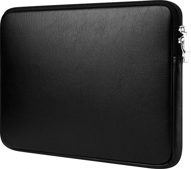 Photo 1 of 11.6" Chromebook Case 11.6 Inch Compatible for Dell XPS 13 Surface Pro 12 Inch MacBook Air 11" Samsung 4 Inspiron HP Stream ASUS VivoBook Carrying Protective Laptop Sleeve Cover PU Leather, Black