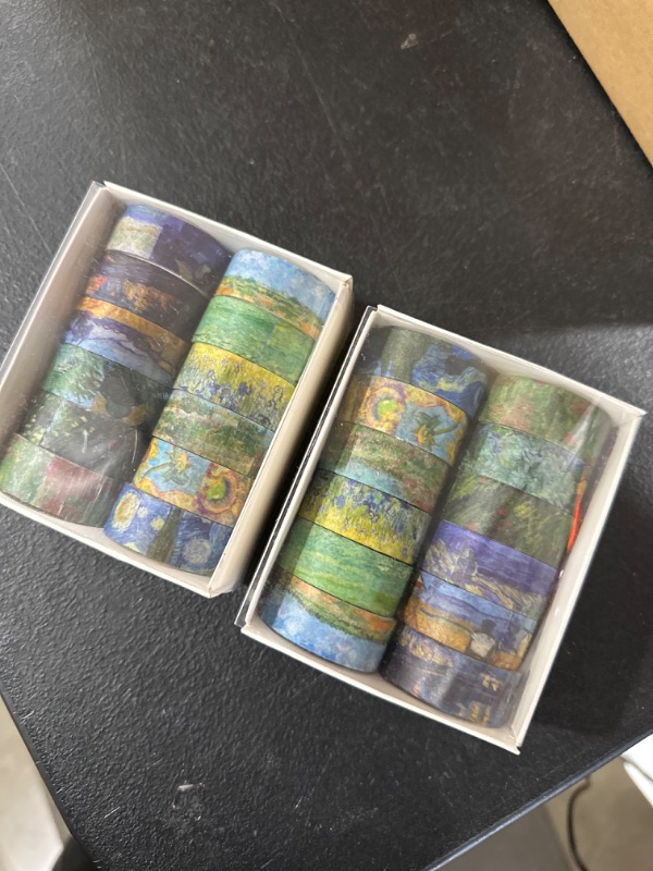 Photo 1 of 2 PACK 12 Rolls Van Gogh Paintings Washi Tapes, Vintage Oil Landscape Painting Decorative Masking Tapes for Collage, Cards, Art Journals, Envelopes, Gift Wrapping, Calendar, DIY Crafts