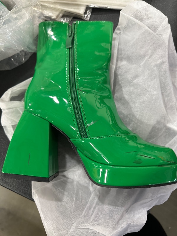 Photo 1 of BOOTS. GREEN SIZE 35-ITEM IS SCUFFED. PLEASE SEE PICTURES