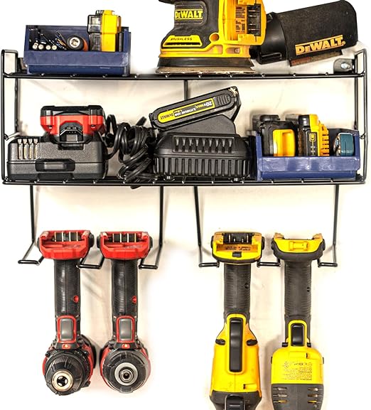 Photo 1 of 3-Layer Heavy-Duty Power Tool Organizer Wall Mount, Power Tool Storage Rack - Efficiently Organize and Display Tools (yellow)
