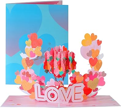 Photo 1 of Valentines Pop-Up Love Tree Card, 3D Pop-up Greeting Cards, for Valentine's Day, Mothers Day, Fathers Day, Birthday, Anniversary, Graduation, Wedding, Size 7.87’‘ x 5.9’‘ (2pk)