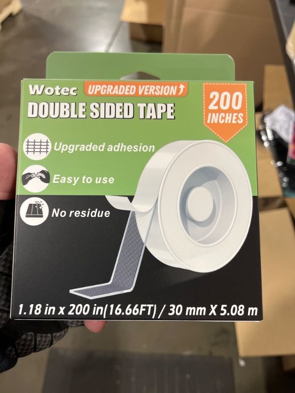 Photo 2 of Double Sided Filament Core Tape Removable 200 x 1.18 Inch, Filament Core Clear & Tough Nano Mounting Tape Heavy Duty, Multipurpose Adhesive Poster Carpet Tape