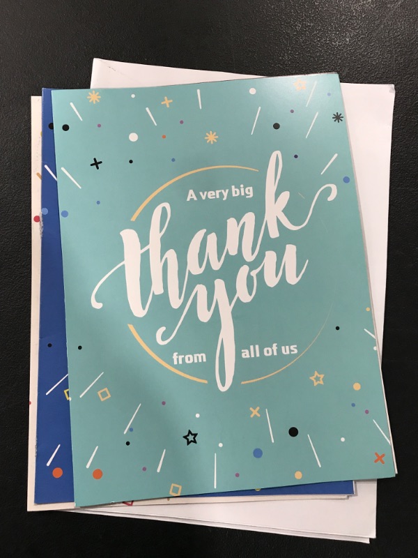 Photo 2 of Leitee 4 Pcs Big Thank You Card with Envelope 17 x 12 Inch Large Thank You Card Oversize Group Team Card Extra Big Jumbo Greeting Cards from Team Huge Card for Boss Doctor Teacher Couch (Appreciate)