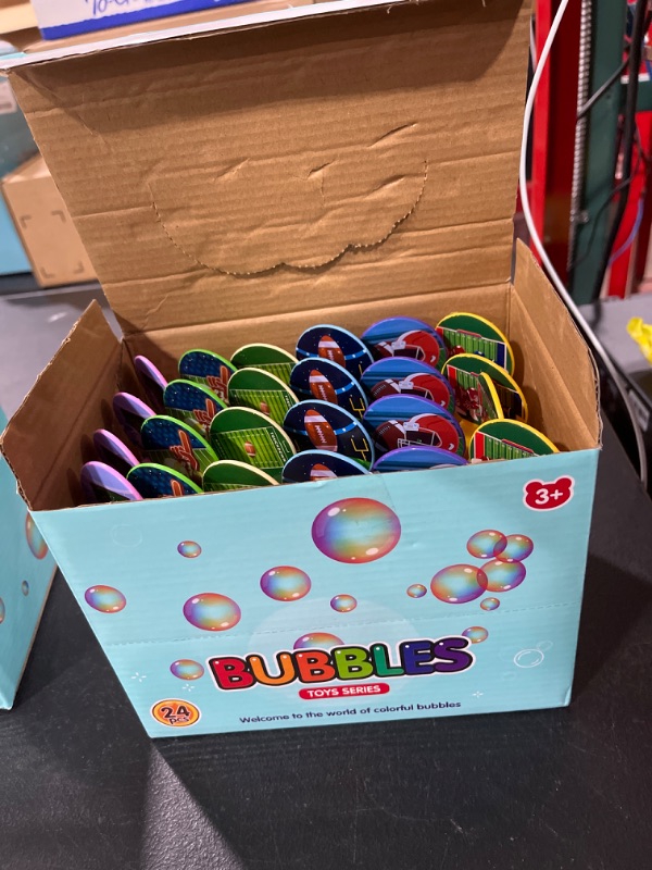 Photo 1 of 24Pcs Football Bubble Wands, Football Superbowl Birthday Party Favors Bubbles for Kids, Rugby Bubble Blowing Toys for Kids Adults, Cute Touchdown Bubble Maker for Birthday Football Game Indoor Outdoor