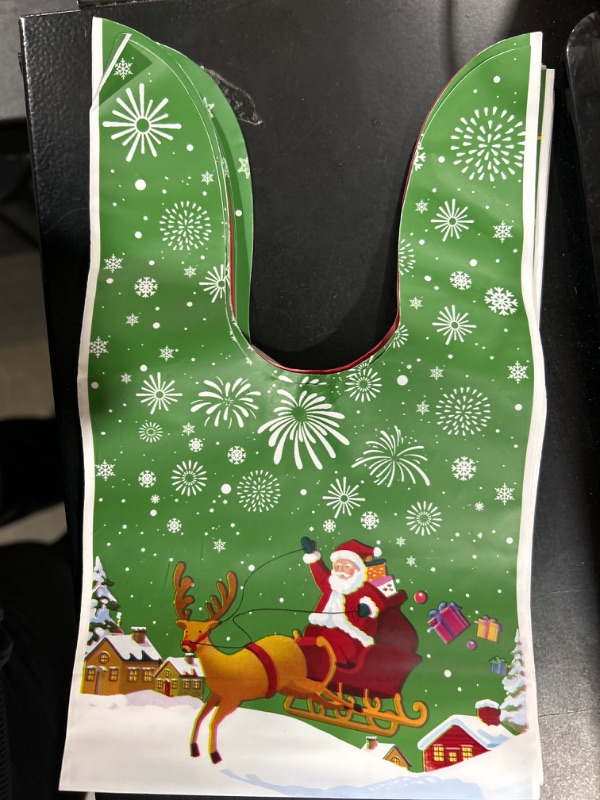 Photo 1 of Yamaler Candy Bag with Bunny Ear 50pcs Christmas Rabbit Ears Santa Snowman Elk Glass Ball Food Grade Eva Chocolate Cookie Treat Snack Goody Party Favor Pack B