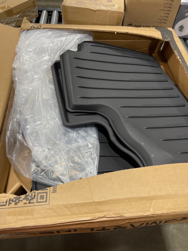 Photo 2 of CARESA Cargo Liner Floor Mats Seat Back Cover for 2021-2024 Chevy Chevrolet Tahoe/GMC Yukon with Bucket Seats TPE Accessories(Fit 7-Passenger) 7-Passenger Full Set Mat