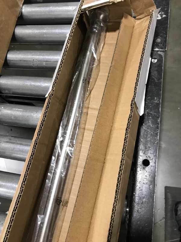 Photo 1 of Amazon Basics Tension Curtain Rod, Adjustable 78-108" Width - Nickel, Classic Finial Nickel 78-108" Classic