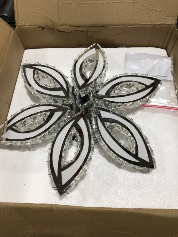 Photo 1 of CLAIRDAI 20" Modern Crystal Ceiling Light Led Flush Mount Chandelier Flower Light Fixture Close to Ceiling Light for Bedroom Living Room Dining Kitchen (Multi-Color)… 1.Multi-colored