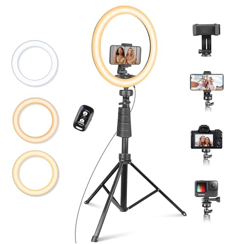 Photo 1 of Eicaus 12" Ring Light with Tripod Stand and Phone Holder, Selfie LED Lighting with 62" Phone and Stand, Circle Ringlight for Photography, TIK Tok and YouTube, Compatible with iPhone, Android and Cameras