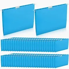 Photo 1 of 50 Pcs Hanging File Folders 12.4 x 9.45 Inch Hanging Folders with Adjustable Tabs Paper File Hangers with Tags for Students School Classroom Hospital Office (Green)
