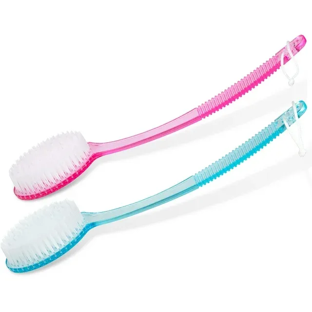 Photo 1 of 2 Bath Brushes with Bristles, Pink & Blue