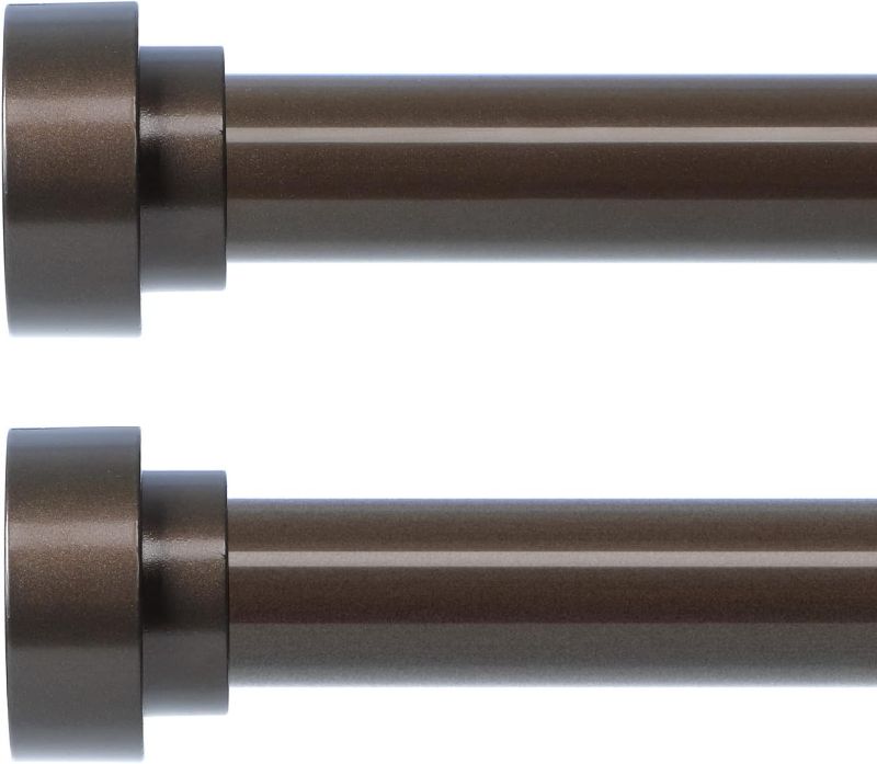 Photo 1 of 2 Pack Bronze Curtain Rods for Windows 48 to 84 Inch(4-7ft),1 Inch Diameter Heavy Duty Curtain Rods,Adjustable Curtain Rod,Modern Decorative Drapery Rods,Telescoping Window Curtains Rod 36-88",Brown
