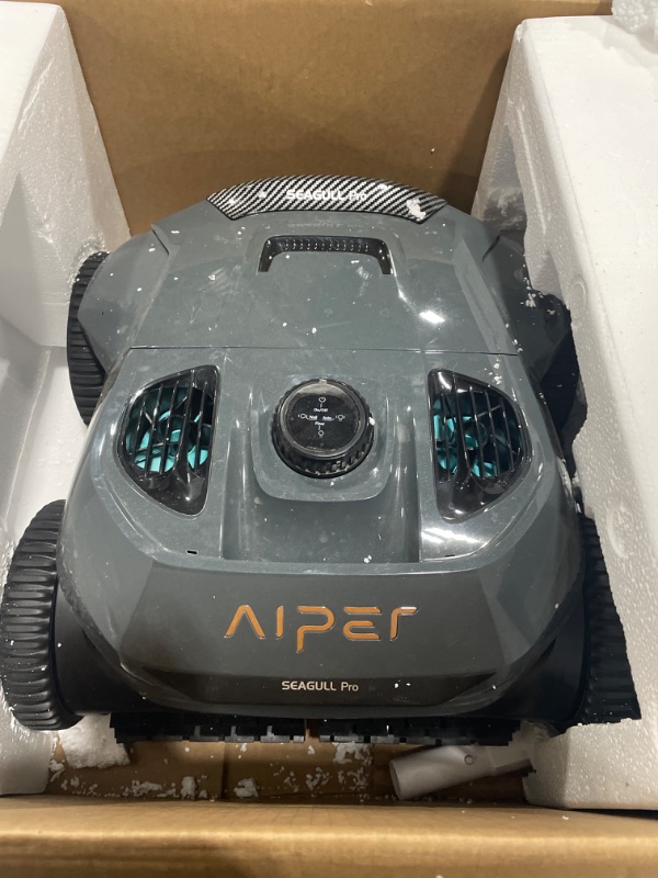 Photo 2 of (2024 Upgrade) AIPER Seagull Pro Cordless Robotic Pool Vacuum Cleaner, Wall Climbing Pool Vacuum Lasts up to 150 Mins, Quad-Motor System, Smart Navigation, Ideal for In-Ground Pools up to 1,600 Sq.ft Seagull Pro Dark Gray