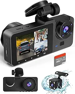 Photo 1 of Dash Camera for Cars,4K Full UHD Car Camera Front Rear with Free 32GB SD Card,Built-in Super Night Vision,2.0'' IPS Screen,170°Wide Angle,WDR,Loop Recording, 24H Parking Mode
