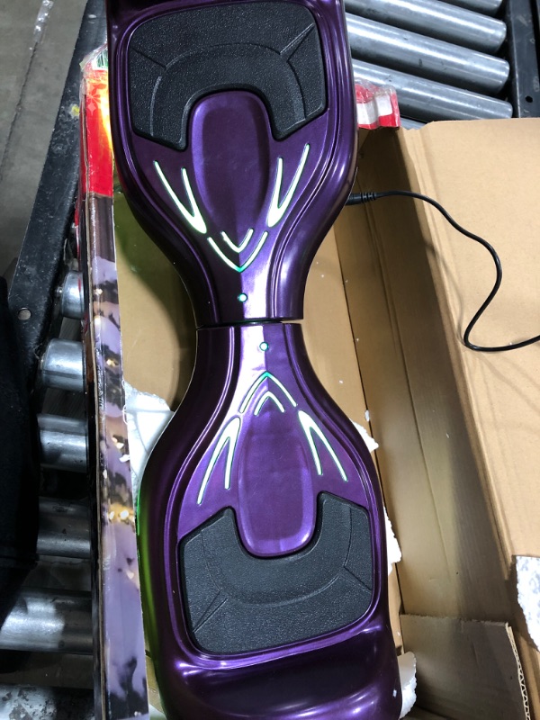 Photo 3 of Bluetooth Hoverboard with Pearl Skin, 6.5" Self Balancing Scooter with Wireless Speaker for Music, with LED Light up Pedal and Wheels for Funs Purple