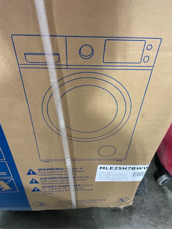 Photo 1 of Midea MLE25H7BWW Heat Pump, Ventless Front Load Dryer Stackable Washing Machine, Energy Efficient and Space Saving, 4.4 Cu.ft, White