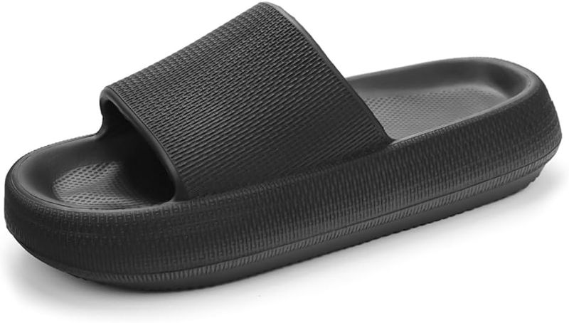 Photo 1 of Cloud Slides for Women Men, Pillow Slippers with Thick Sole, Non-Slip Shower Shoes, Quick-Drying Sandals