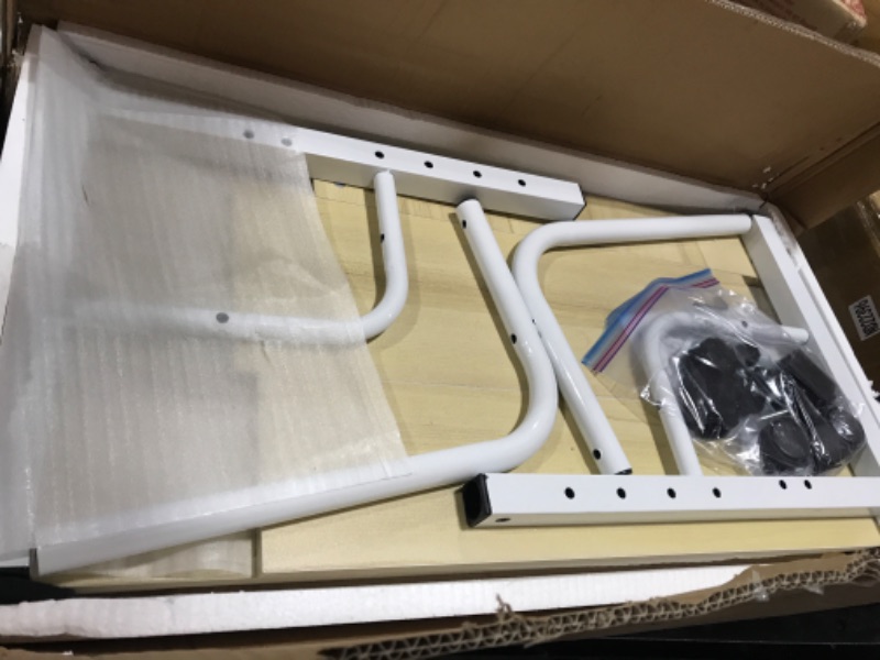 Photo 1 of Computer Desk Home Office Student Writing Standing Desk with Storage, Kids Study Desk Laptop Table for Small Space, Small Portable Stand Up Desk for Home Bedroom, Adjustable Rolling Desk 32x16 inch Beige