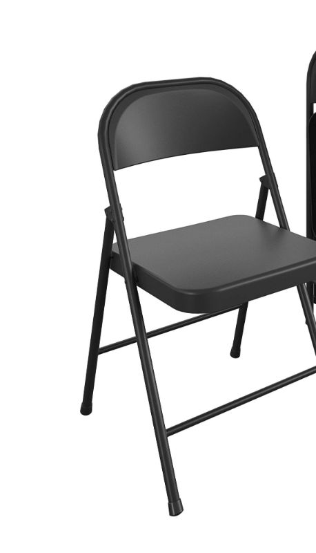 Photo 1 of 1 -  COSCO SmartFold All-Steel Folding Chair, Black Black All-Steel