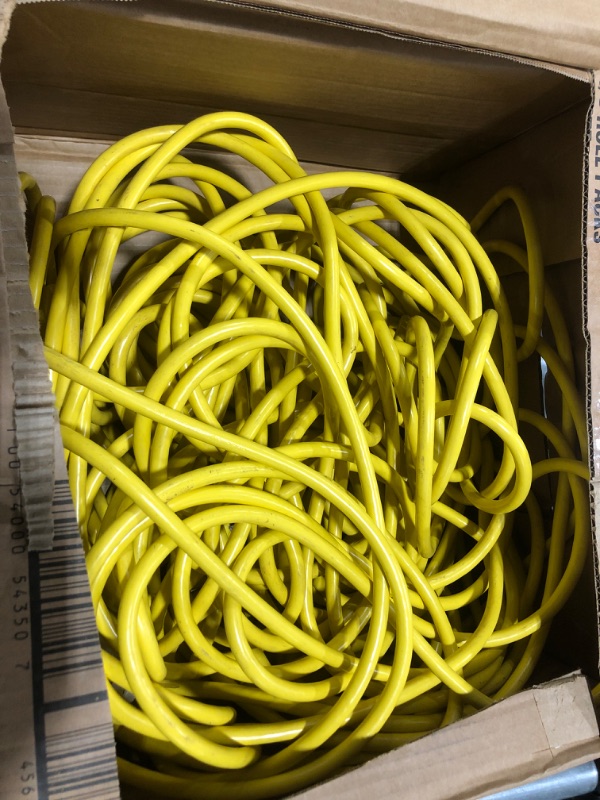 Photo 2 of 200 ft Outdoor Extension Cord Waterproof 12/3 Gauge Heavy Duty with Lighted end, Flexible Cold-Resistant 3 Prong Electric Cord Outside, 15Amp 1875W 12AWG SJTW, Yellow, ETL HUANCHAIN Yellow 200 foot