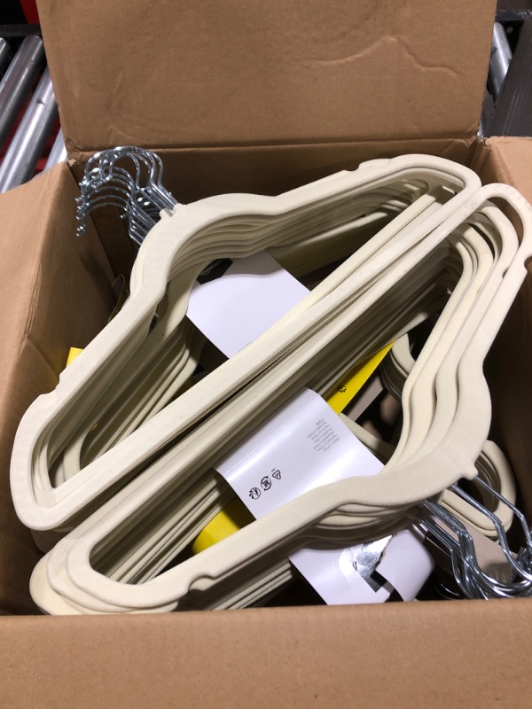 Photo 1 of amazon basics Velvet Suit Hangers, 60-Pack, Ivory white
