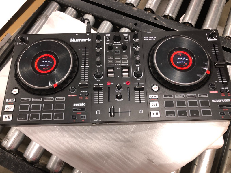 Photo 2 of Numark Mixtrack Platinum FX - DJ Controller For Serato DJ with 4 Deck Control, DJ Mixer, Built-in Audio Interface, Jog Wheel Displays and FX Paddles
