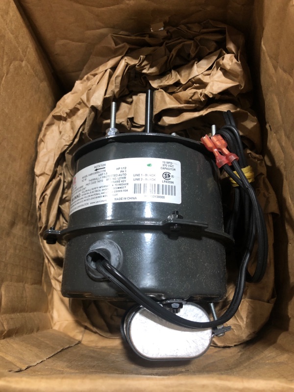 Photo 4 of CAPTIVE-AIRE Captive Aire Direct Drive Exhaust Fan Replacement Motor- 1/12 hp 115/1/60 & 230/1/60, 1625 RPM, with Capacitor, Side lugs, and Double Flat Shaft, Used on DU50L, DU50H, DR50L, DR50H
